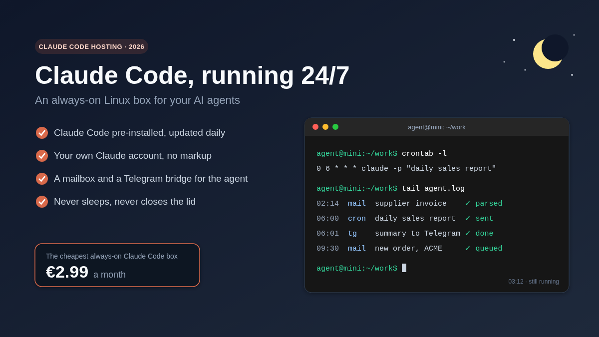 Best VPS for Claude Code in 2026: Run It 24/7 From €2.99/Month